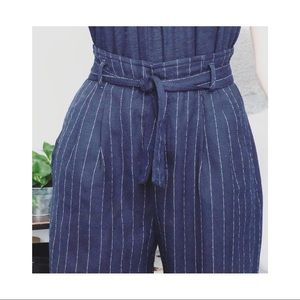 VINTAGE HIGH-WAISTED PINSTRIPED TROUSERS